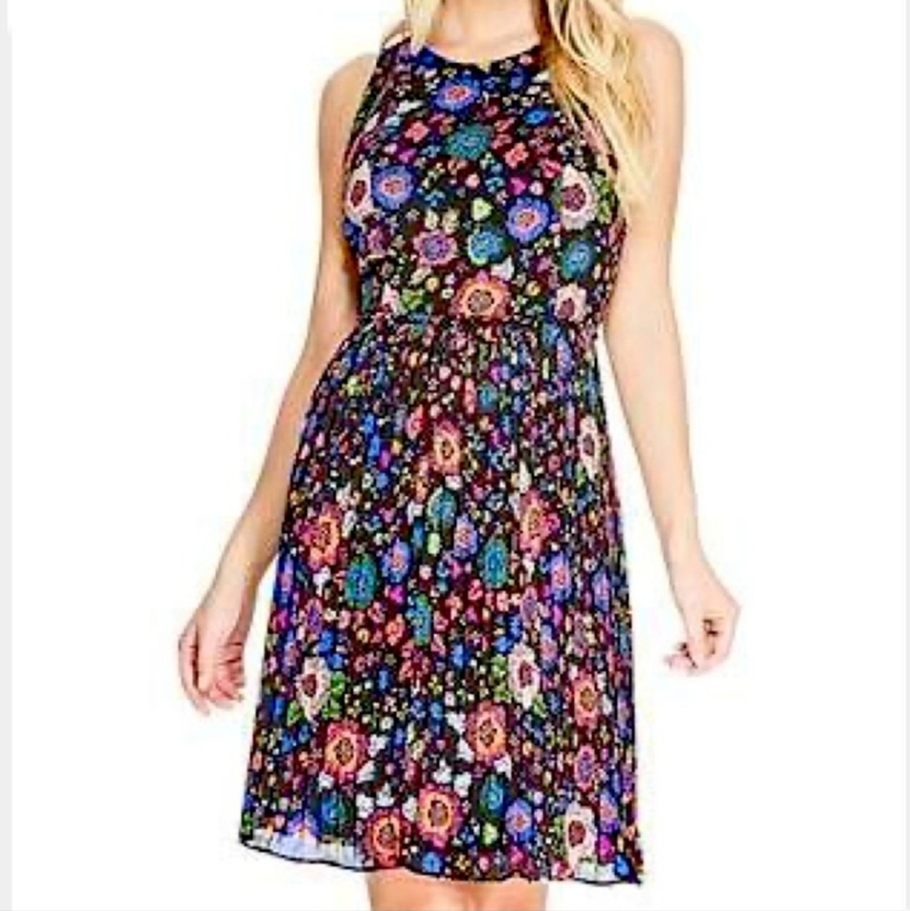 Guess Rhett Floral Pleated Dress